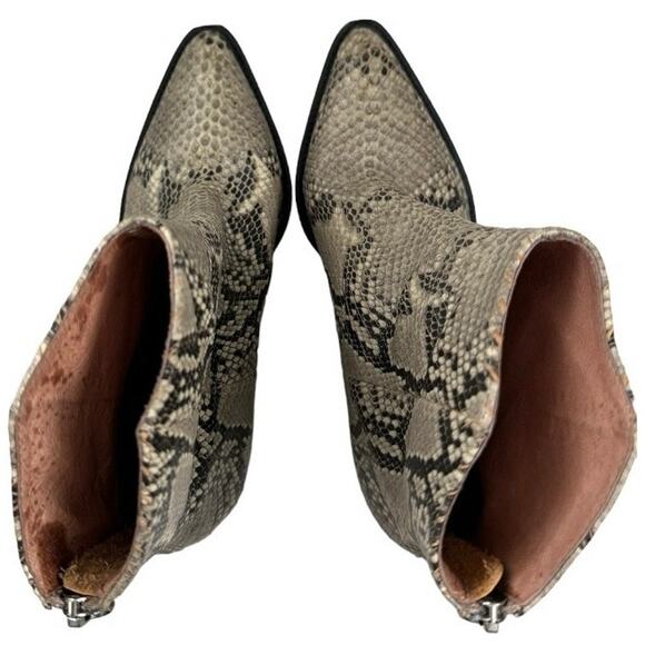 Alias Mae Western Snakeskin Ankle Cowboy Boots Rodeo Cowgirl Mobwife Block Heel - Picture 6 of 14
